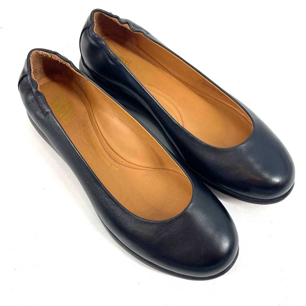 Samuel‎ Hubbard Freedom Dance Black Leather Flats Slip On Women Size 9M
